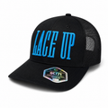 TEAL/BLACK Lace Up Trucker Hat